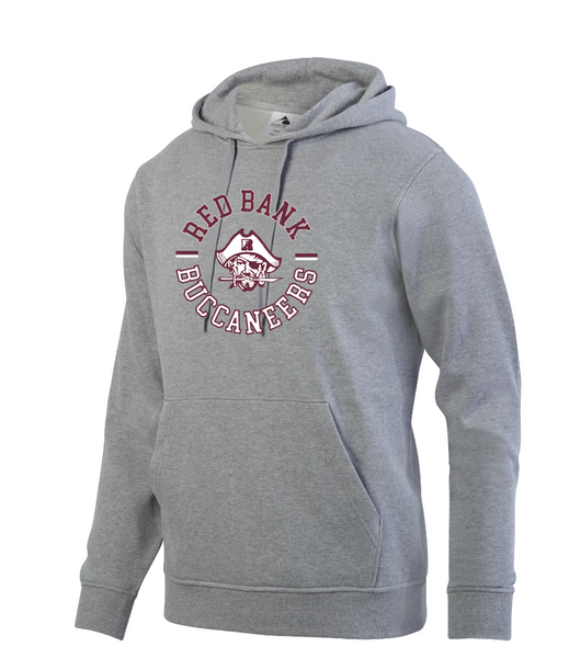 Hoodie - Grey Red Bank Buccaneers circle logo