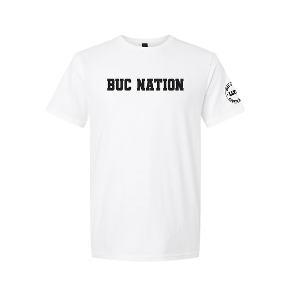 NEW white BUC NATION s/s tshirt