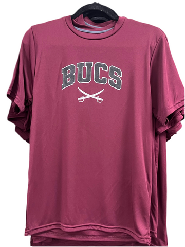 S/S Athletic Maroon Shirt with BUCS (NEW)