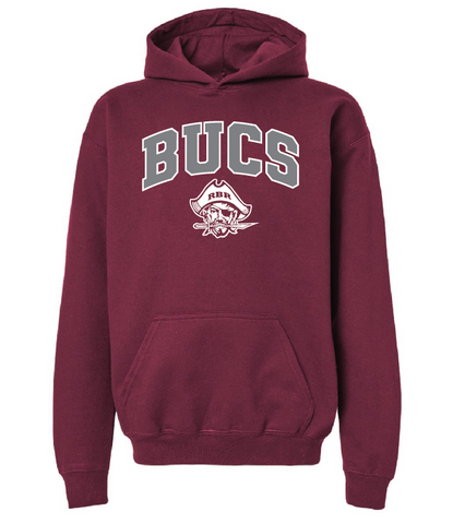 Youth Maroon hoodie with BUCS
