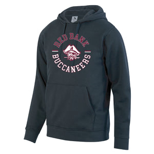 Hoodie - Black Red Bank Buccaneers circle logo