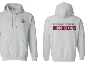 Hoodie - Grey with Buc on front/Red Bank BucCaneers on back (NEW)