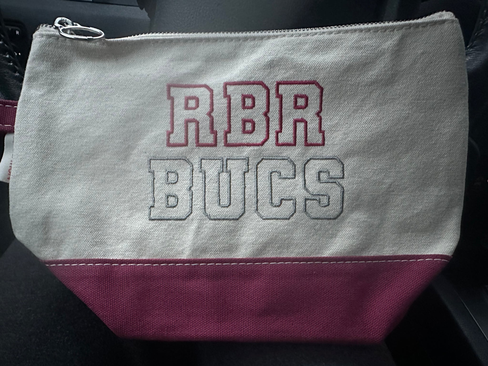 RBR embroidered Canvas zip pouch