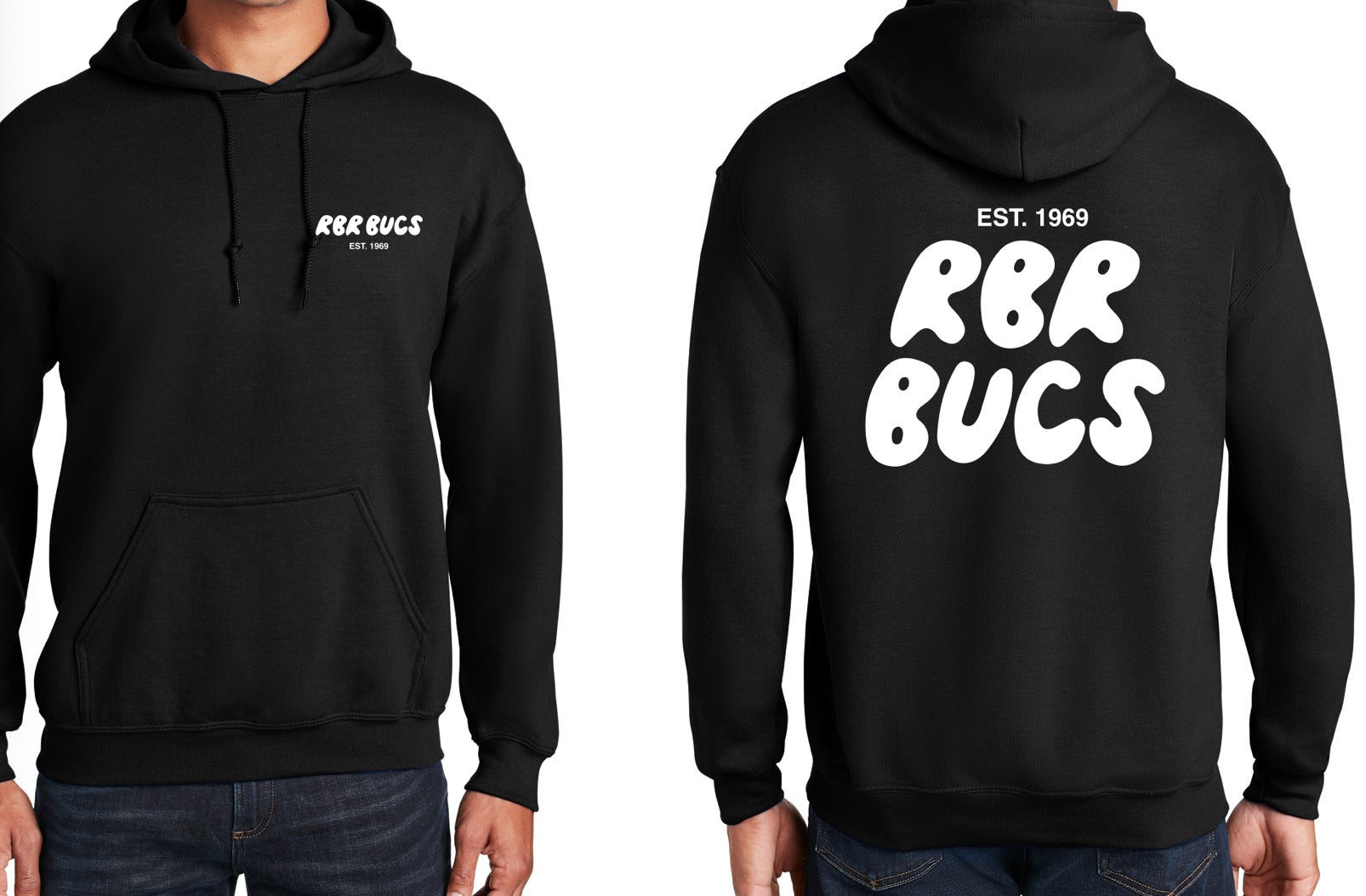 Hoodie - Black Puff Print RBR BUCS