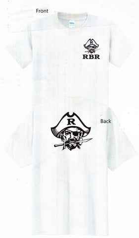 S/S Tee - White w/ RBR (front) & Buc Head (back)
